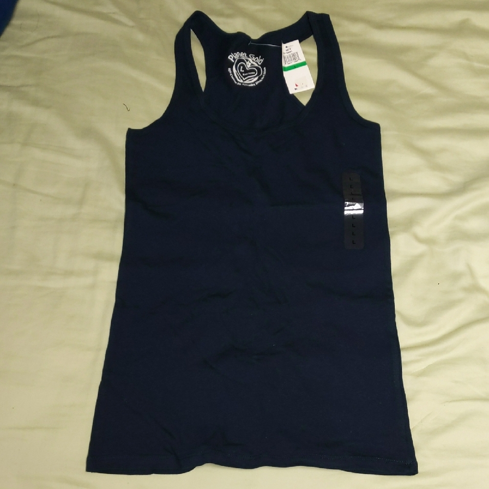 NWT Planet Gold Navy Tank Top (Large)